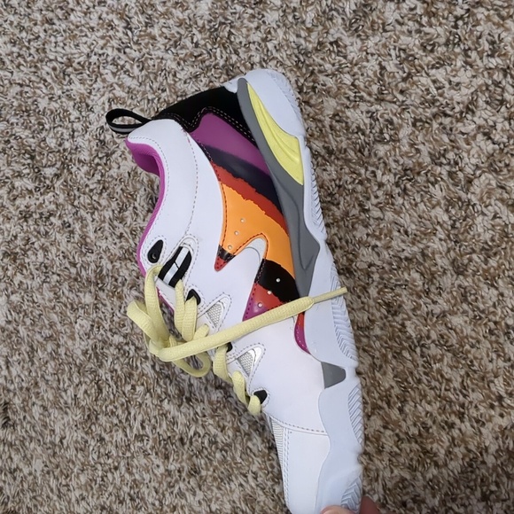 Es Symbol Puffy White Purple Skate Sneakers with Yellow Laces 90s Y2K - Picture 7 of 10